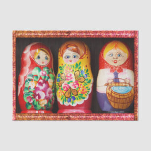 Colorful Matryoshka Dolls Tissue Paper