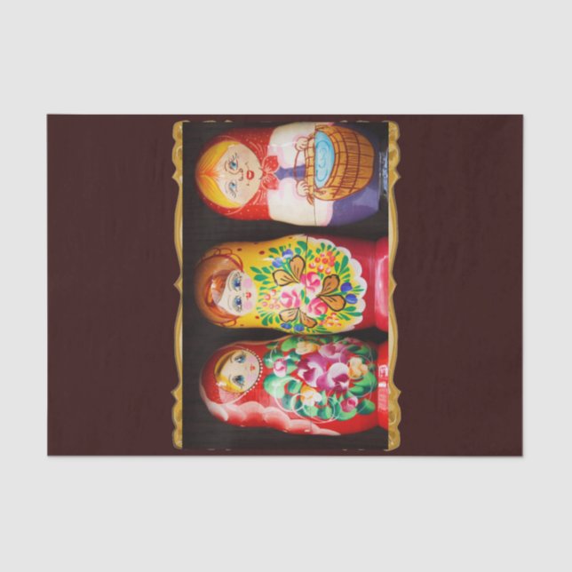 Colorful Matryoshka Dolls Tissue Paper (Front)