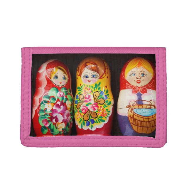 Colorful Matryoshka Dolls Trifold Wallet (Front)