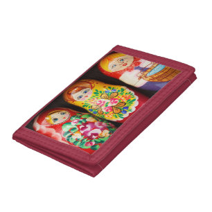 Colorful Matryoshka Dolls Trifold Wallet