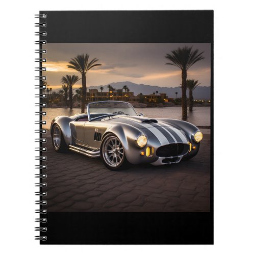 Colorful Matte Race Car Printed Notebook