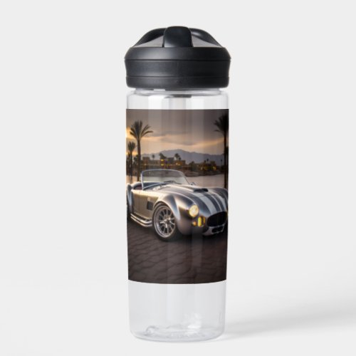 Colorful matte race car water bottle