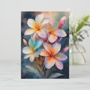 Colorful Maui Plumeria Holiday Card