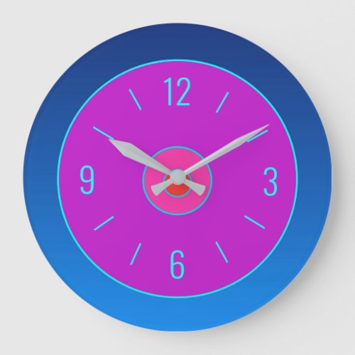 Colorful MauvePink with Blue Border Wall Clock