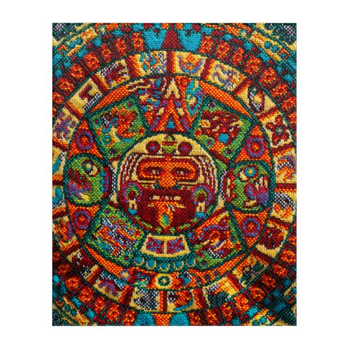 Colorful Mayan Calendar Acrylic Print