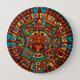 Colorful Mayan Calendar Button