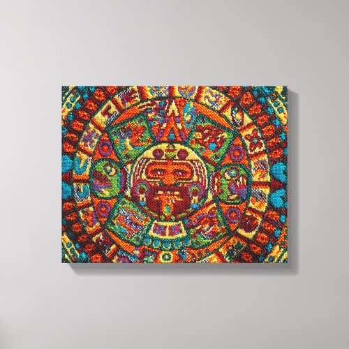 Colorful Mayan Calendar Canvas Print