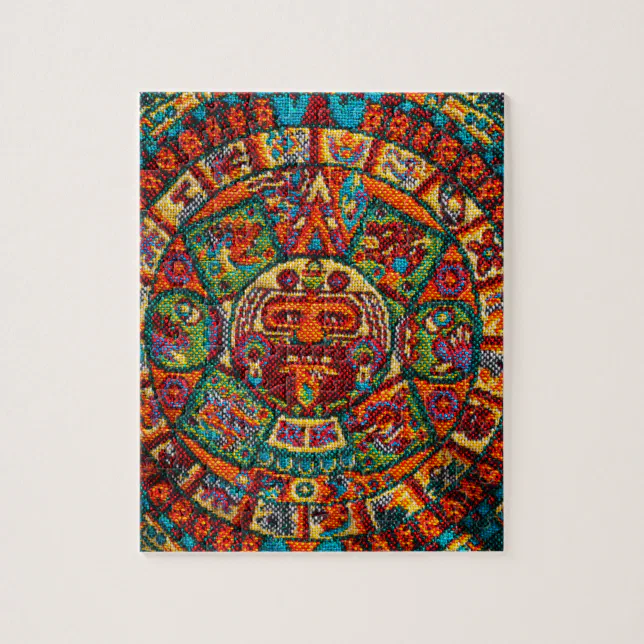 Colorful Mayan Calendar Jigsaw Puzzle Zazzle