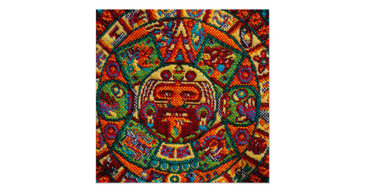 Colorful Mayan Calendar Poster | Zazzle