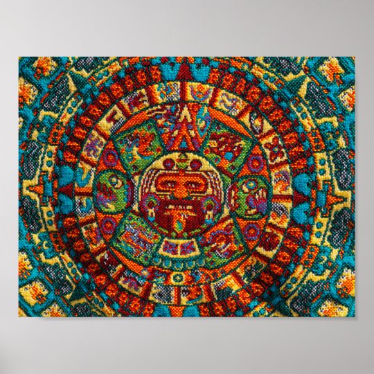 Colorful Mayan Calendar Poster | Zazzle.com