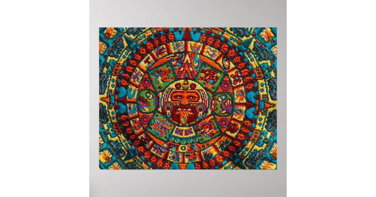 Colorful Mayan Calendar Poster | Zazzle.com