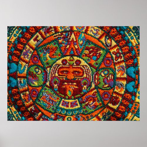 Colorful Mayan Calendar Poster