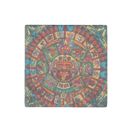 Colorful Mayan Calendar Stone Magnet