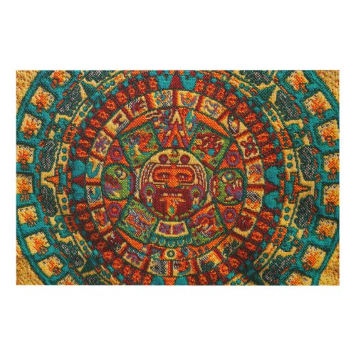 Colorful Mayan Calendar Wood Wall Decor
