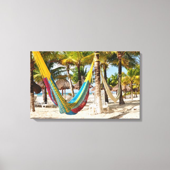 Colorful Mayan Hammock Cozumel Mexico Canvas (Front)