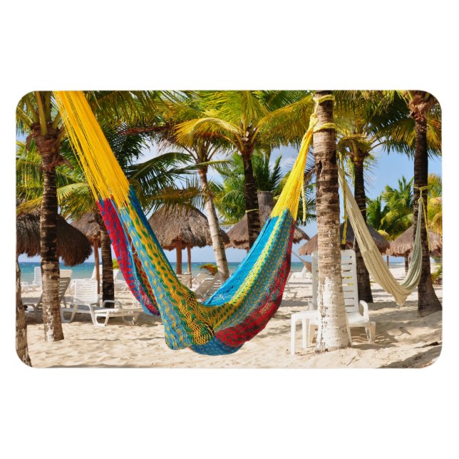 Colorful Mayan Hammock Cozumel Mexico Flex Magnet (Horizontal)