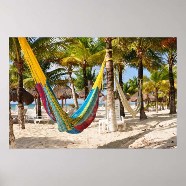Colorful Mayan Hammock Cozumel Mexico Poster (Front)
