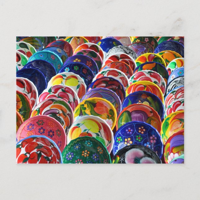 Colorful Mayan Mexican Bowls Postcard (Front)