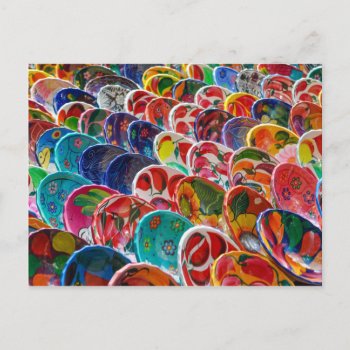 Colorful Mayan Mexican Bowls Postcard by bbourdages at Zazzle