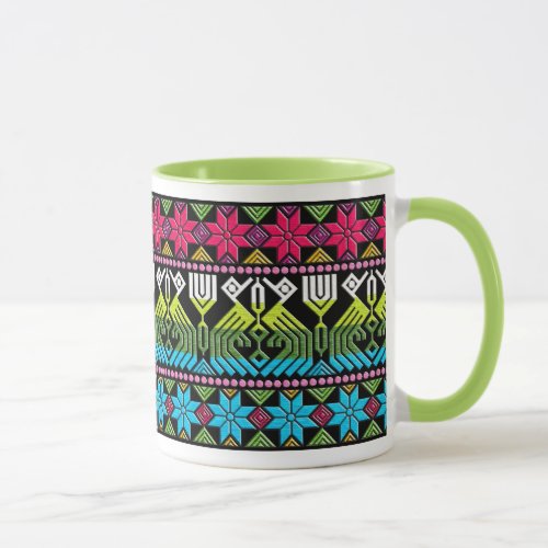 Colorful mayan pattern mug