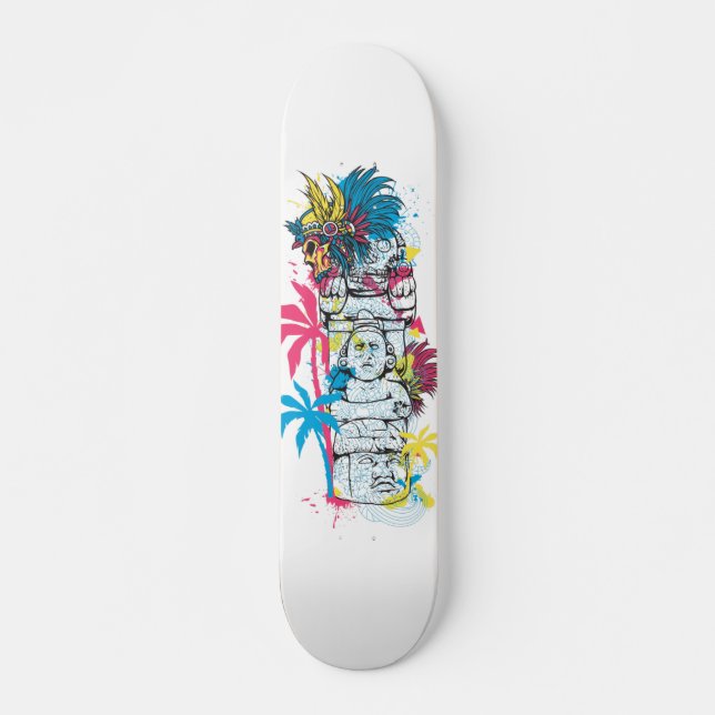 Colorful Mayan Skateboard (Front)