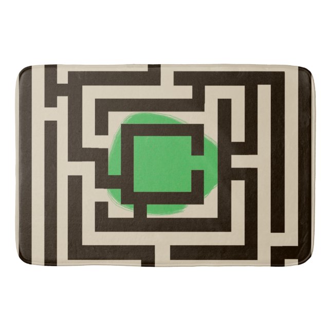 Colorful Maze Pattern on Custom Color Bathroom Mat (Front)
