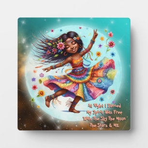 Colorful-Me Hippie Chic Moon Plaque with Easel