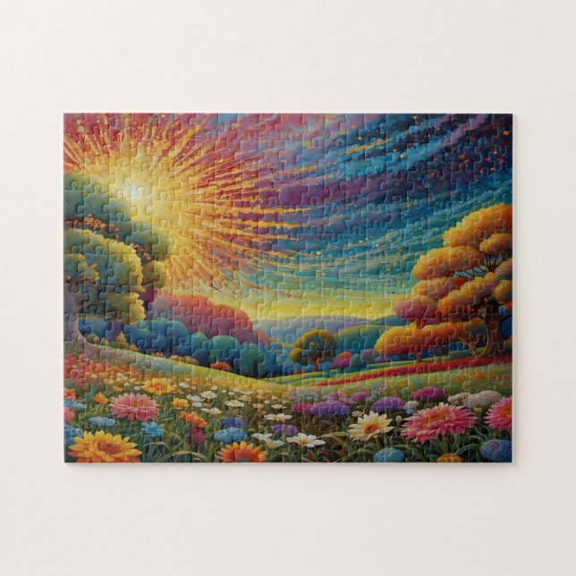 Colorful Meadow Art Jigsaw Puzzle (Horizontal)
