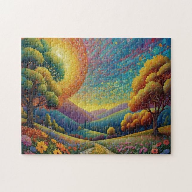 Colorful Meadow Art Jigsaw Puzzle (Horizontal)