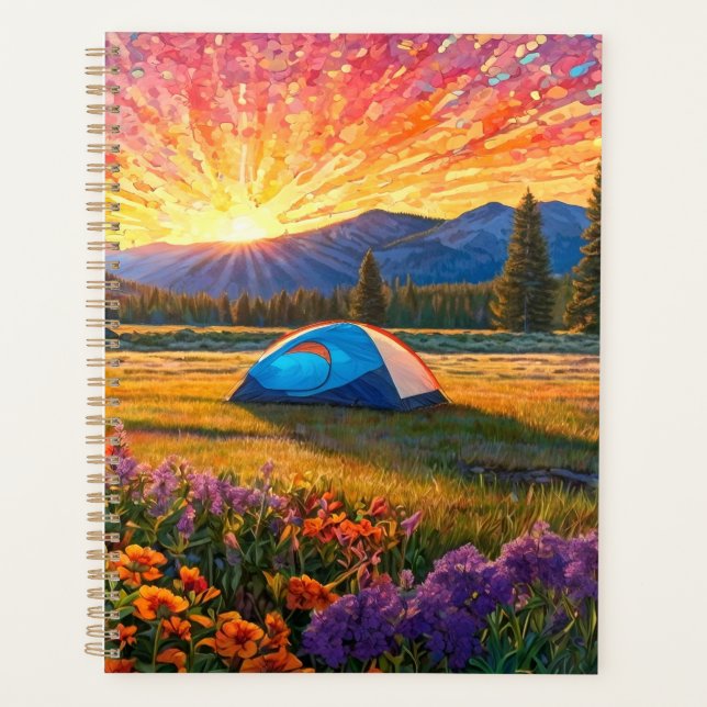 Colorful Meadow Flowers Camping Tent Art Planner (Front)