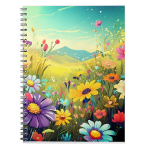 Colorful meadow notepad for your joyful day