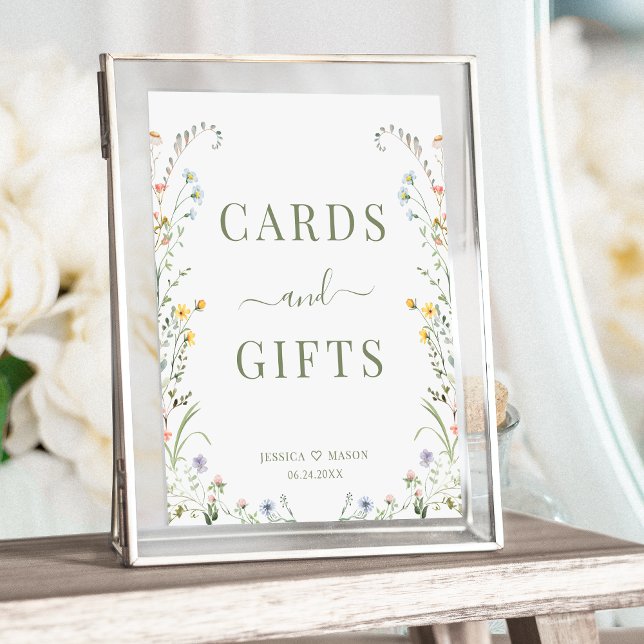 Colorful Meadow Wild Flowers Wedding Cards & Gifts Poster (Creator Uploaded)