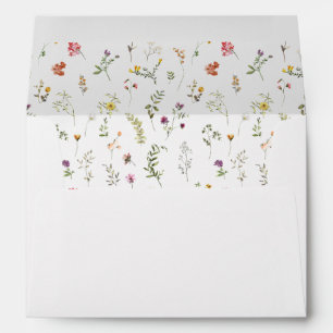 Colorful meadow wildflower rustic wedding Envelope