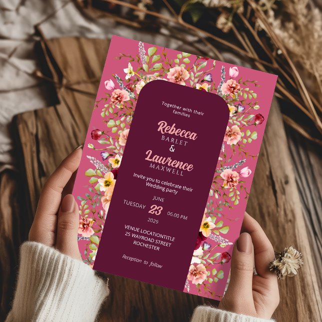 Colorful meadows flowers wedding invitation (Creator Uploaded)