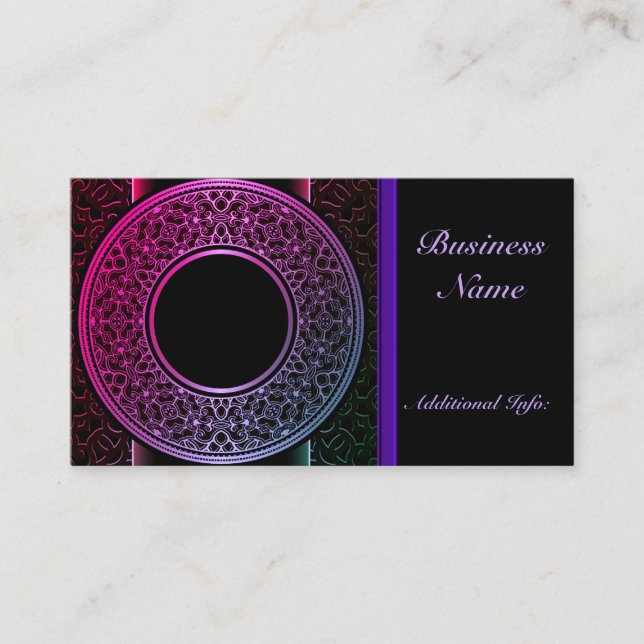 Colorful Medallion Business Card (Front)
