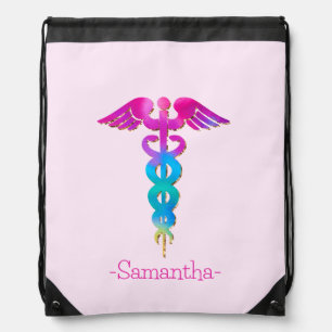Colorful Medical Sign Drawstring Bag