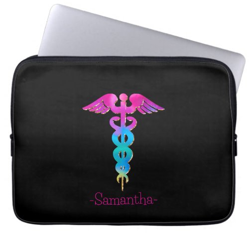 Colorful Medical Sign Laptop Sleeve