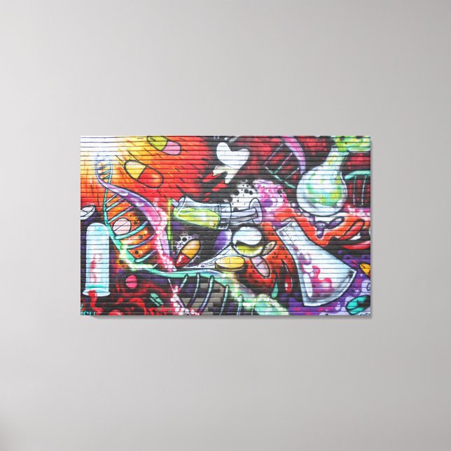 Colorful Medical Theme Graffiti Canvas Print (Front)
