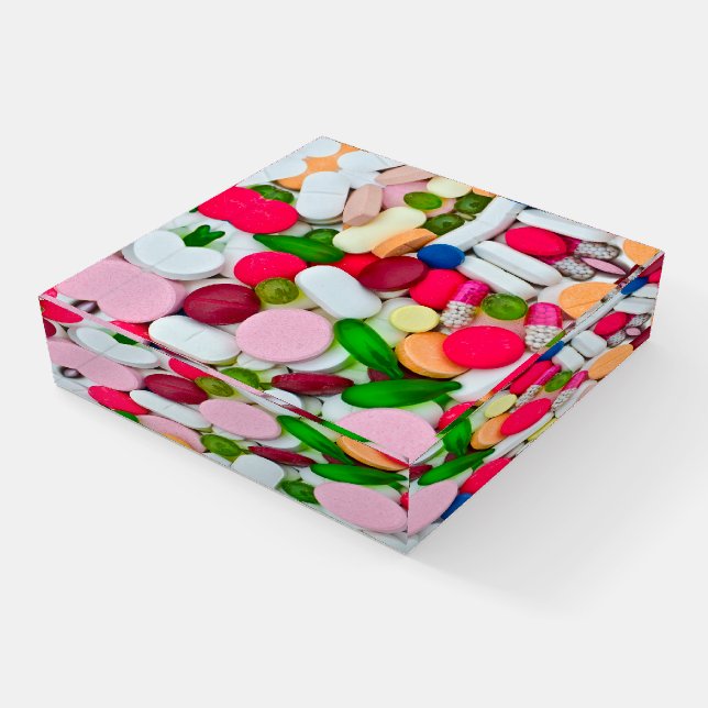 Colorful medicinal Pills Paperweight (Angled)