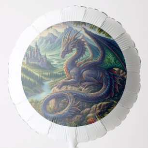 Colorful, Medieval Dragon castle Balloon