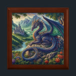 Colorful, Medieval Dragon castle Gift Box<br><div class="desc">.</div>