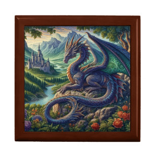 Colorful, Medieval Dragon castle Gift Box