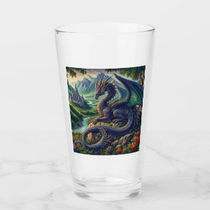 Colorful, Medieval Dragon castle Glass