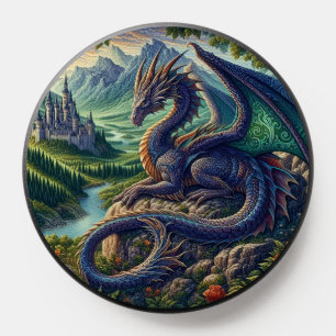 Colorful, Medieval Dragon castle PopSocket