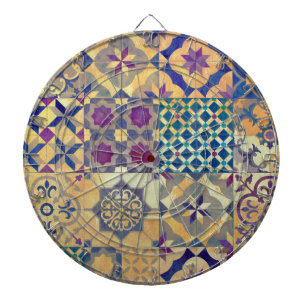 Colorful Mediterranean & Aegean traditional tiles Dart Board