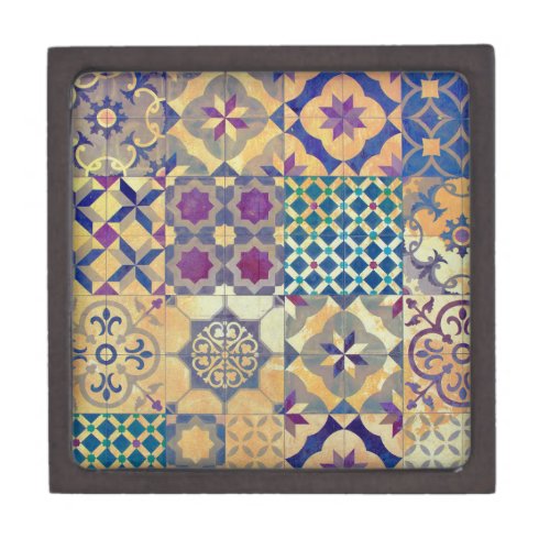 Colorful Mediterranean  Aegean traditional tiles Gift Box