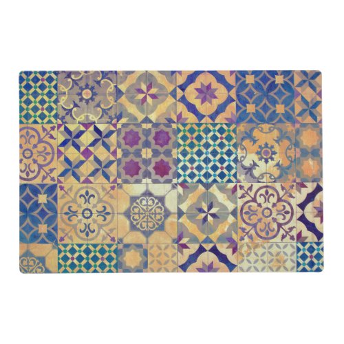 Colorful Mediterranean  Aegean traditional tiles Placemat