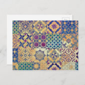 Colorful Mediterranean & Aegean traditional tiles Postcard (Front/Back)