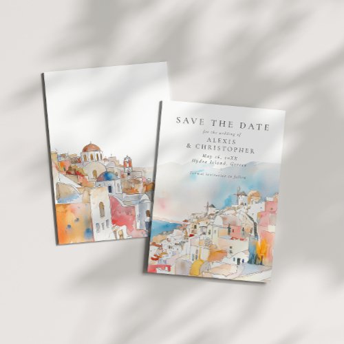 Colorful Mediterranean Landscape Wedding Save The Date