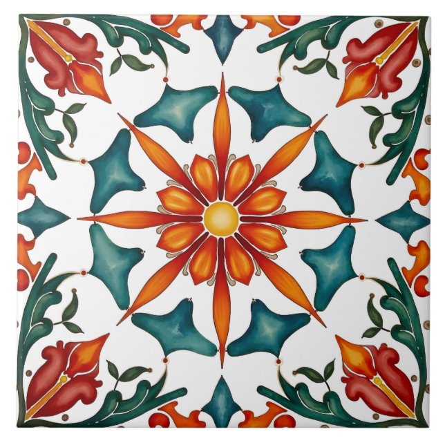 Colorful,Mediterranean ,mosaic, Ceramic Tile (Front)